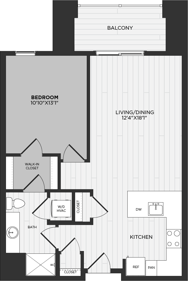1 Bed/1 Bath-B6 floor plan