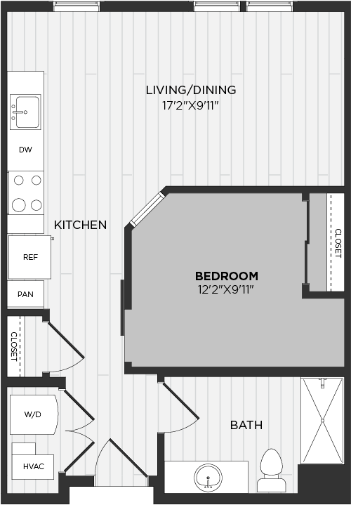 Convertible Studio-A1 floor plan