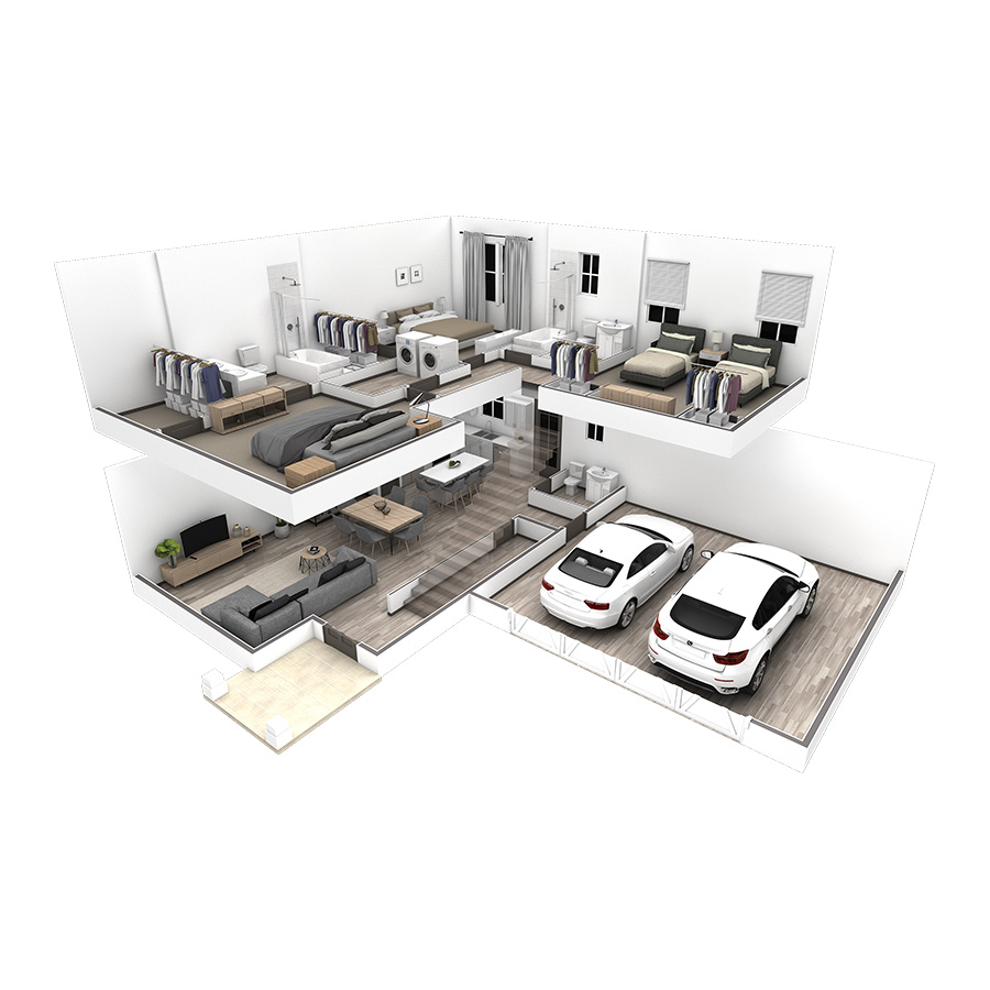 3 Bedroom Vista with 2 Car Garage floor plan