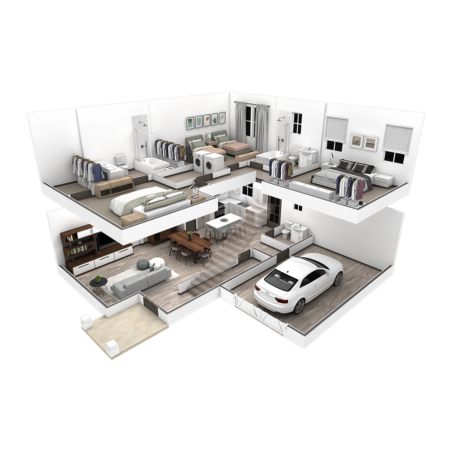 3 Bedroom Vista with 1 Car Garage floor plan