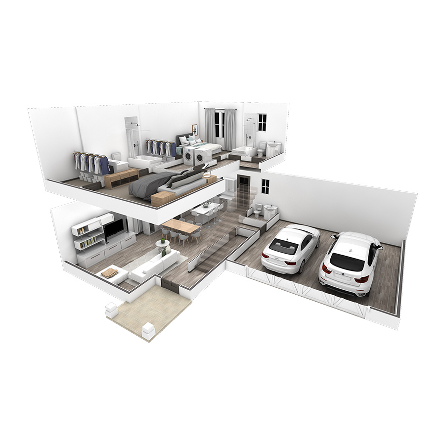 2 Bedroom Vista with 2 Car Garage floor plan