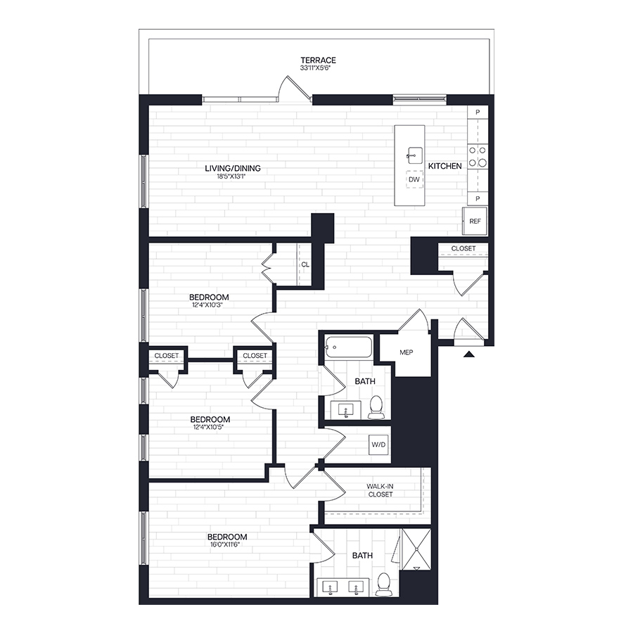 3 Bed/2 Bath - C7PH floor plan