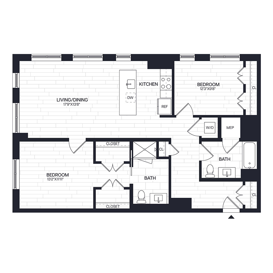 2 Bed/2 Bath - B27 floor plan