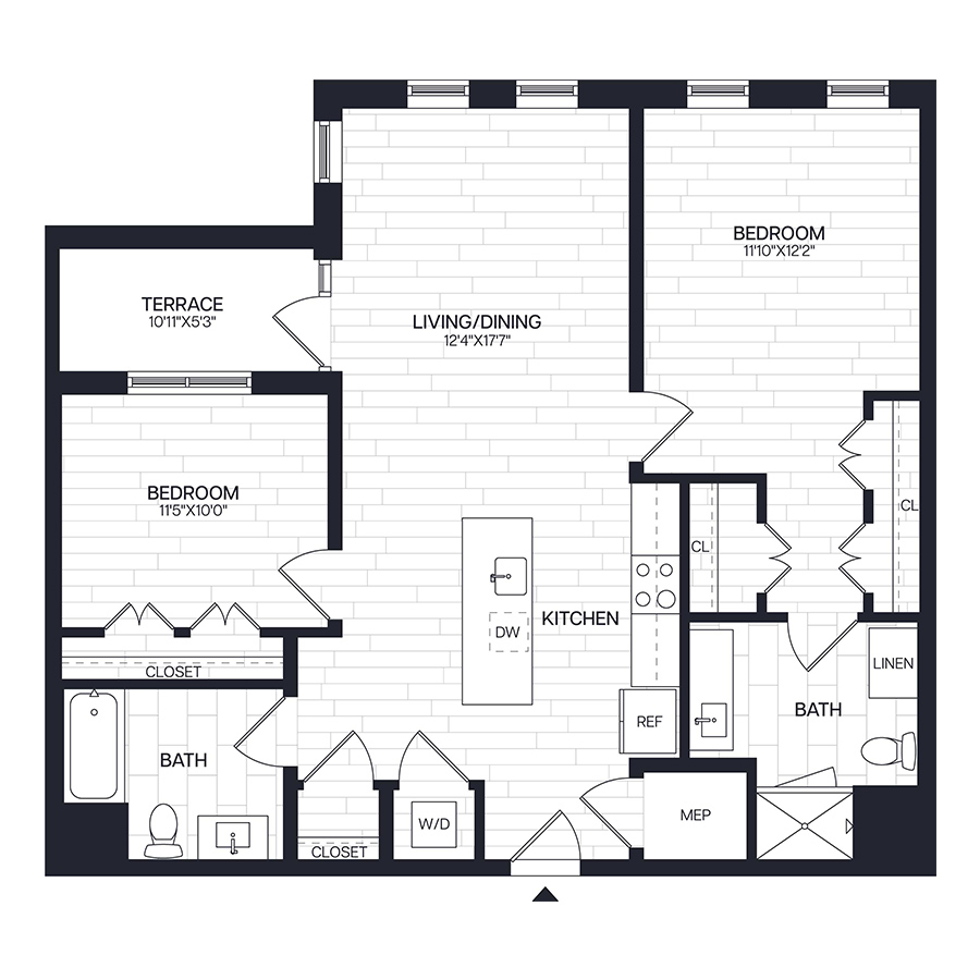 2 Bed/2 Bath - B14PH floor plan