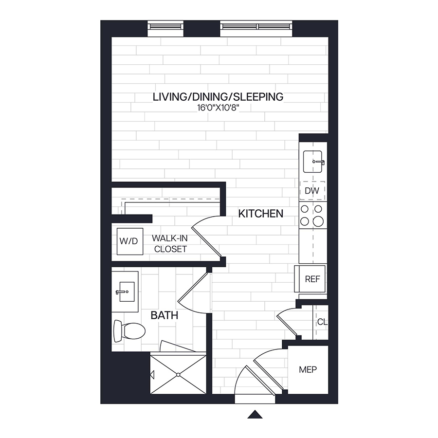 0 Bed/1 Bath - S4 floor plan