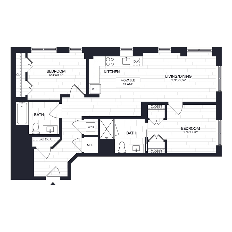 2 Bed/2 Bath - B16 floor plan