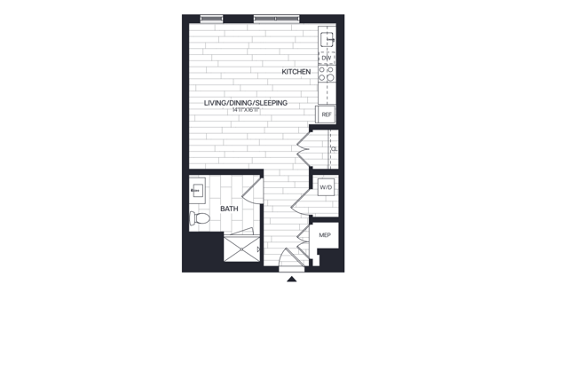 0 Bed/1 Bath - S25 floor plan