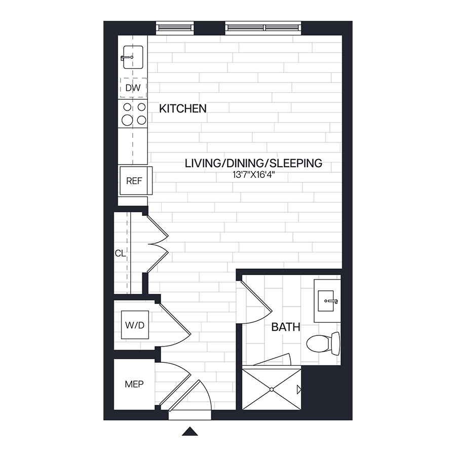 0 Bed/1 Bath - S6 floor plan