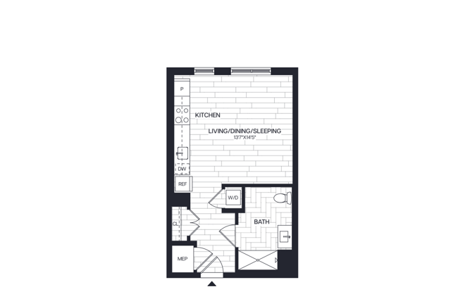 0 Bed/1 Bath - S2 floor plan