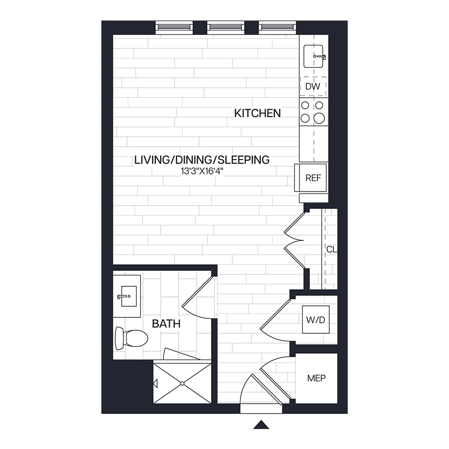 0 Bed/1 Bath - S7 floor plan