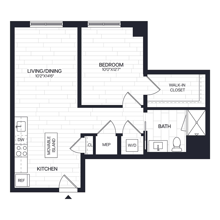 1 Bed/1 Bath - A5 floor plan