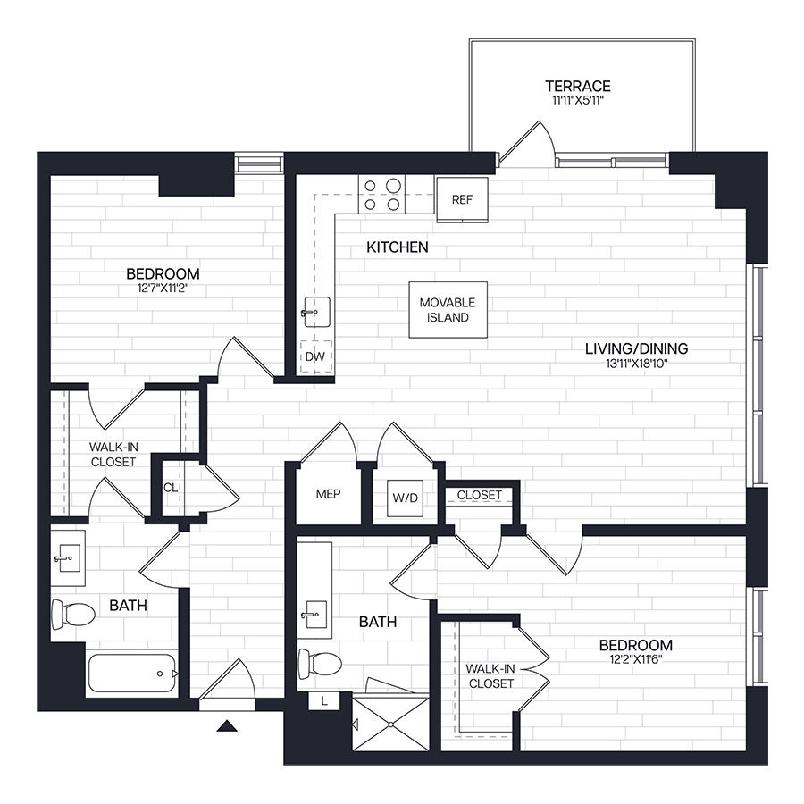 2 Bed/2 Bath - B30 floor plan