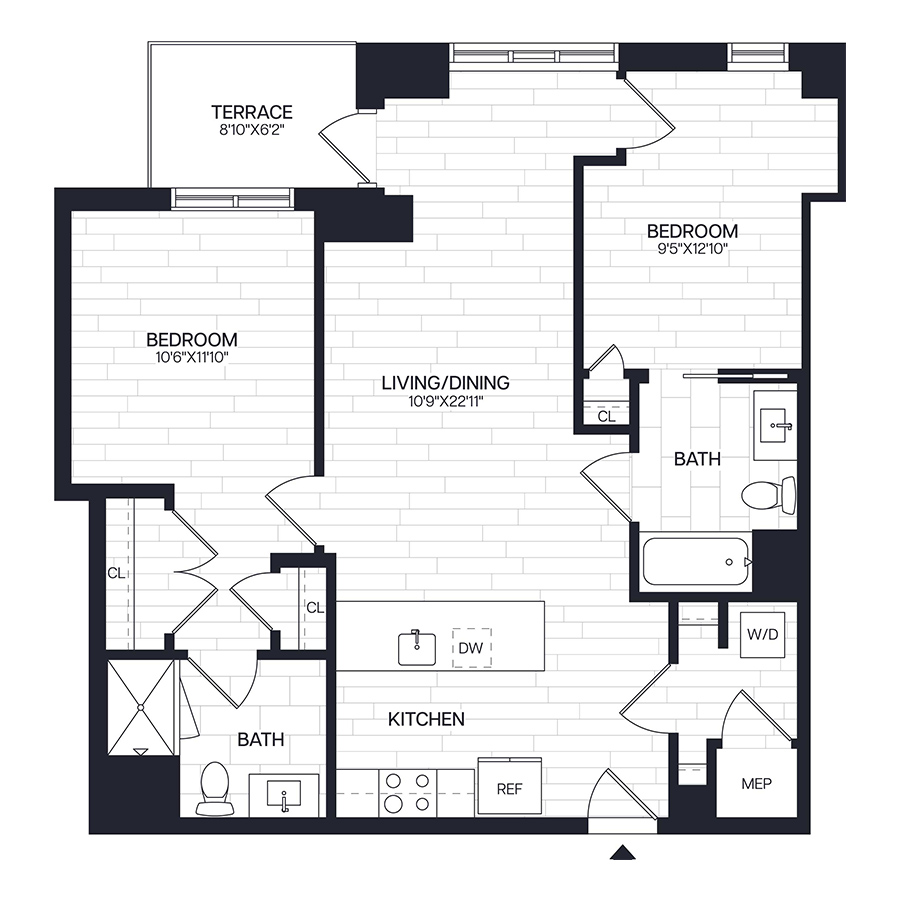 2 Bed/2 Bath - B23 floor plan