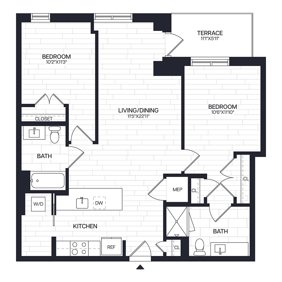 2 Bed/2 Bath - B21 floor plan