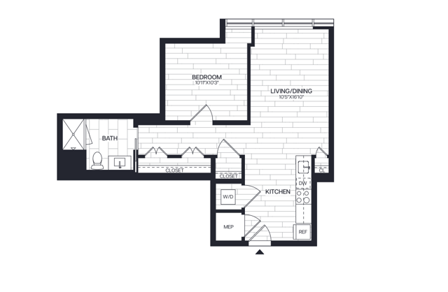 1 Bed/1 Bath - A7 floor plan