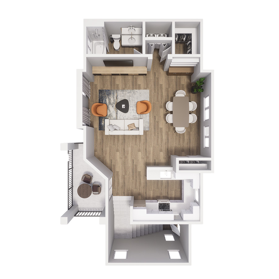 Studio Loft: Saguaro with Attached Garage floor plan