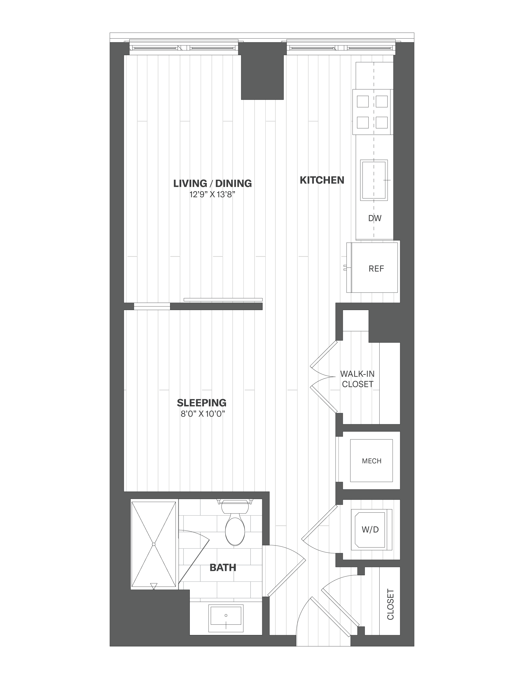 0B - Studio floor plan
