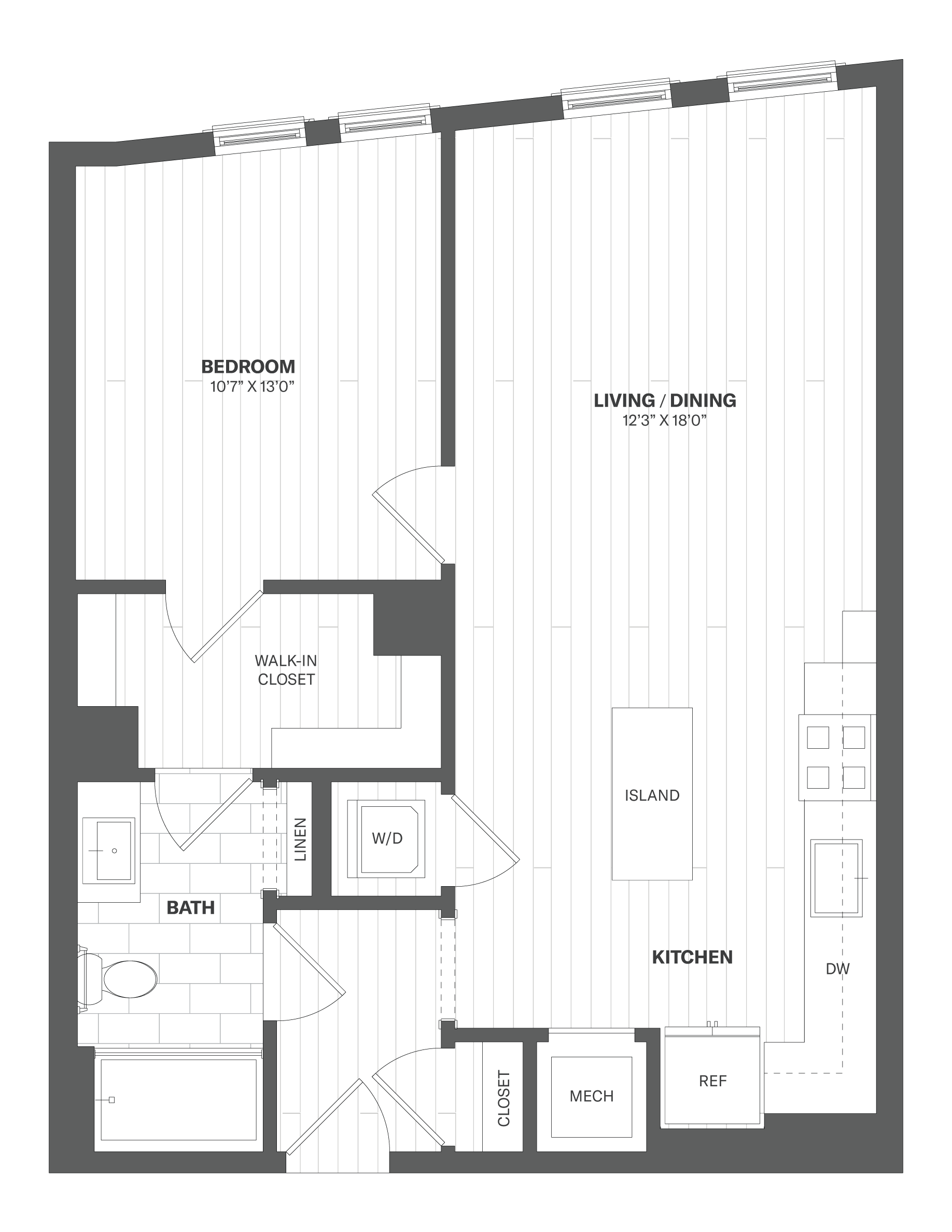 1F - 1 Bed/1 Bath floor plan