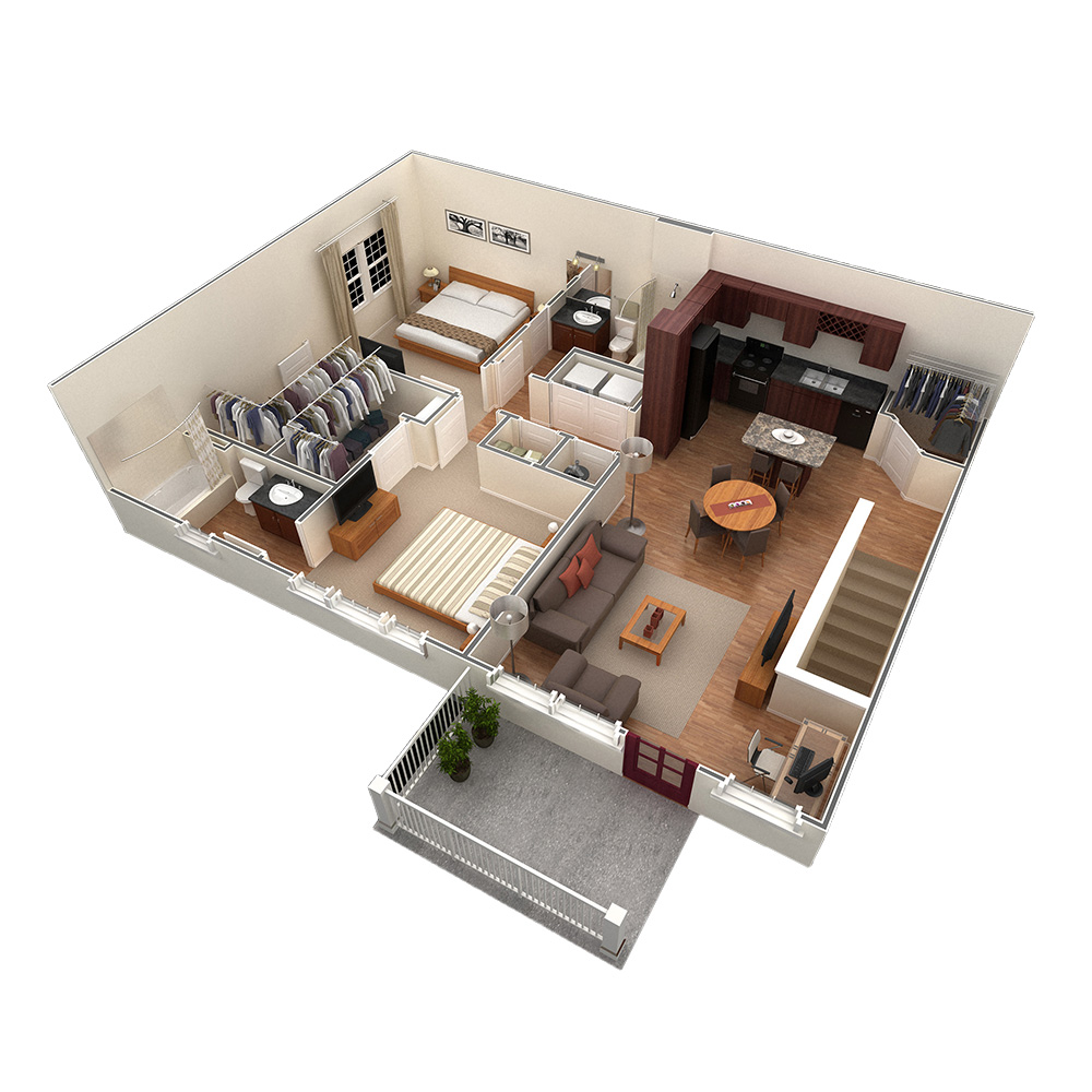 2 BR Designer Overlook floor plan