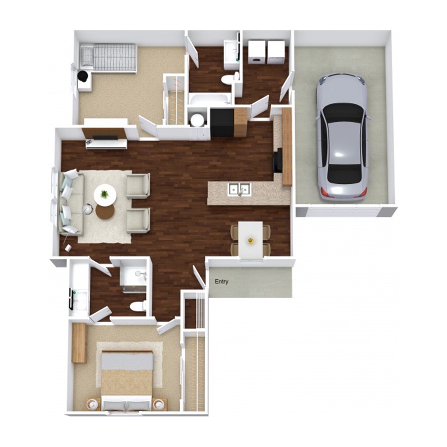 2-Ranch w/ Garage floor plan
