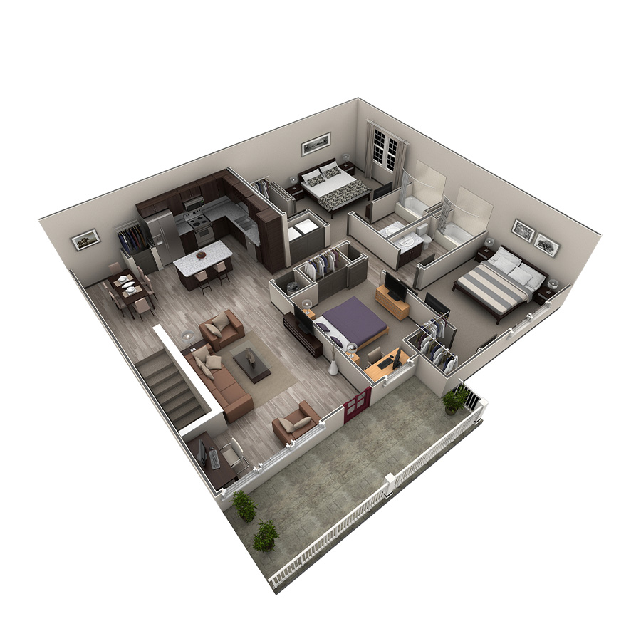 3 BR Grand Overlook floor plan
