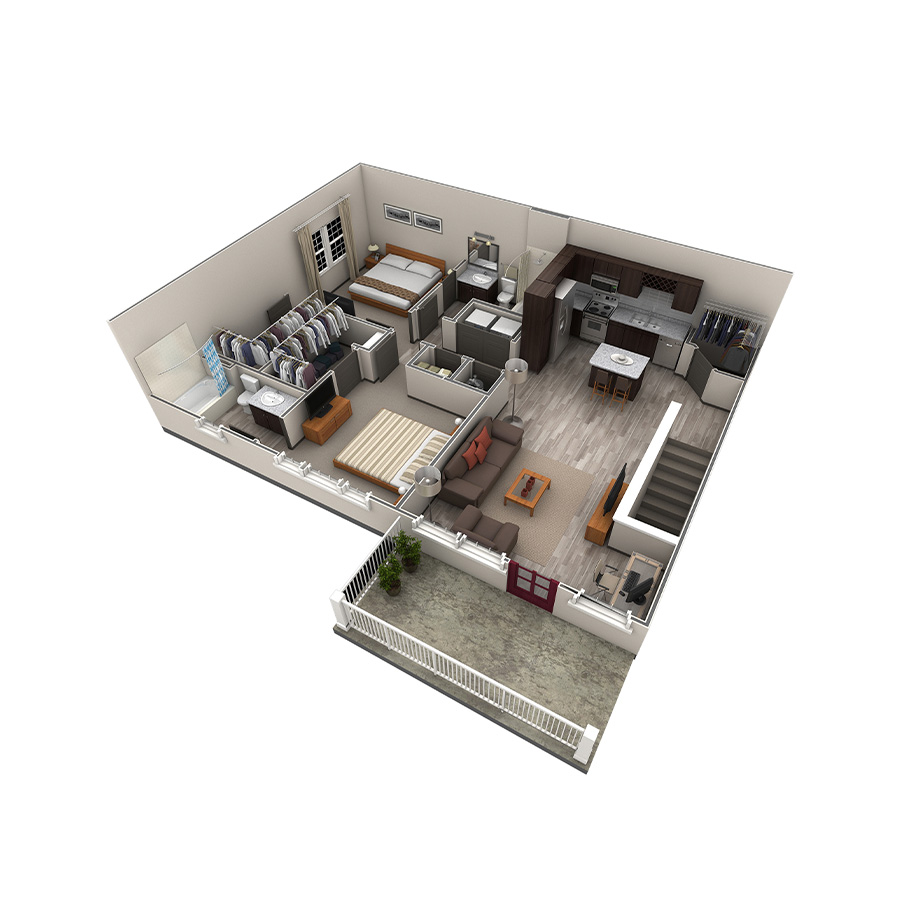 2 BR Designer Overlook floor plan