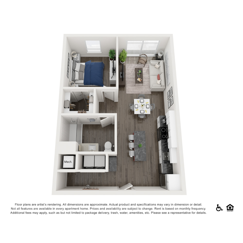 A1L | 1 Bed | 1 Bath floor plan