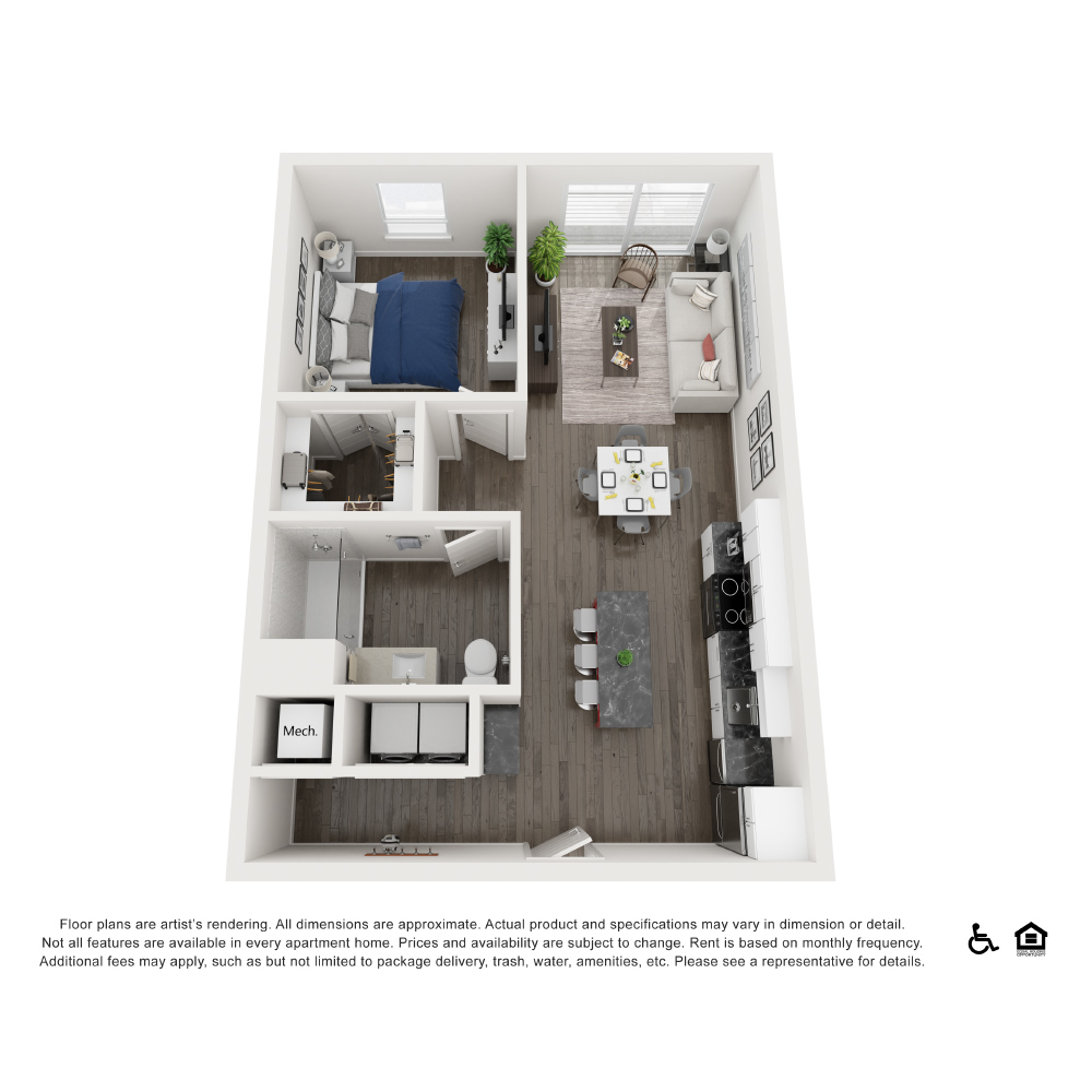 A1 | 1 Bed | 1 Bath floor plan