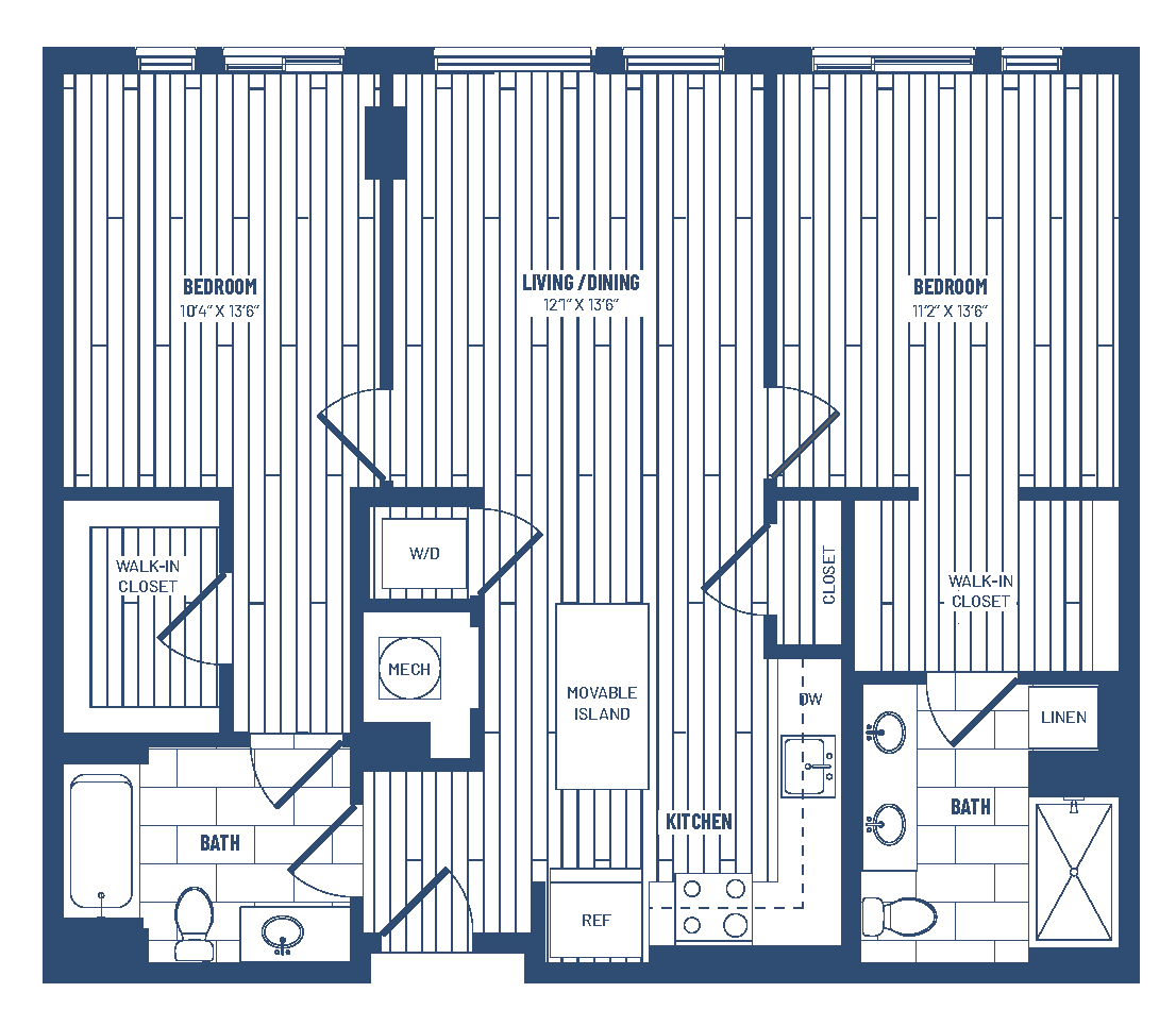 2 Bed/2 Bath-H2A floor plan