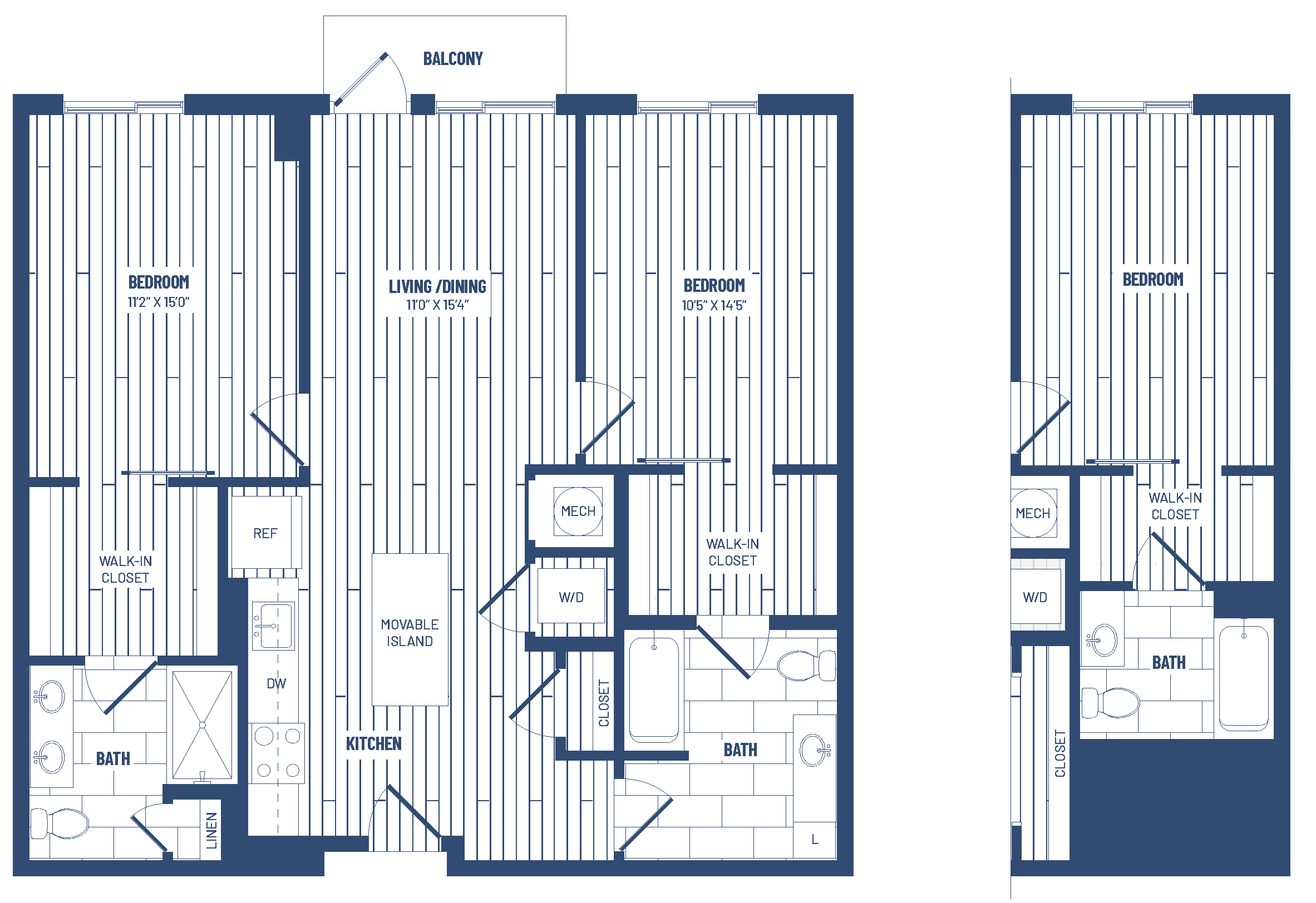 2 Bed/2 Bath-HP2 floor plan