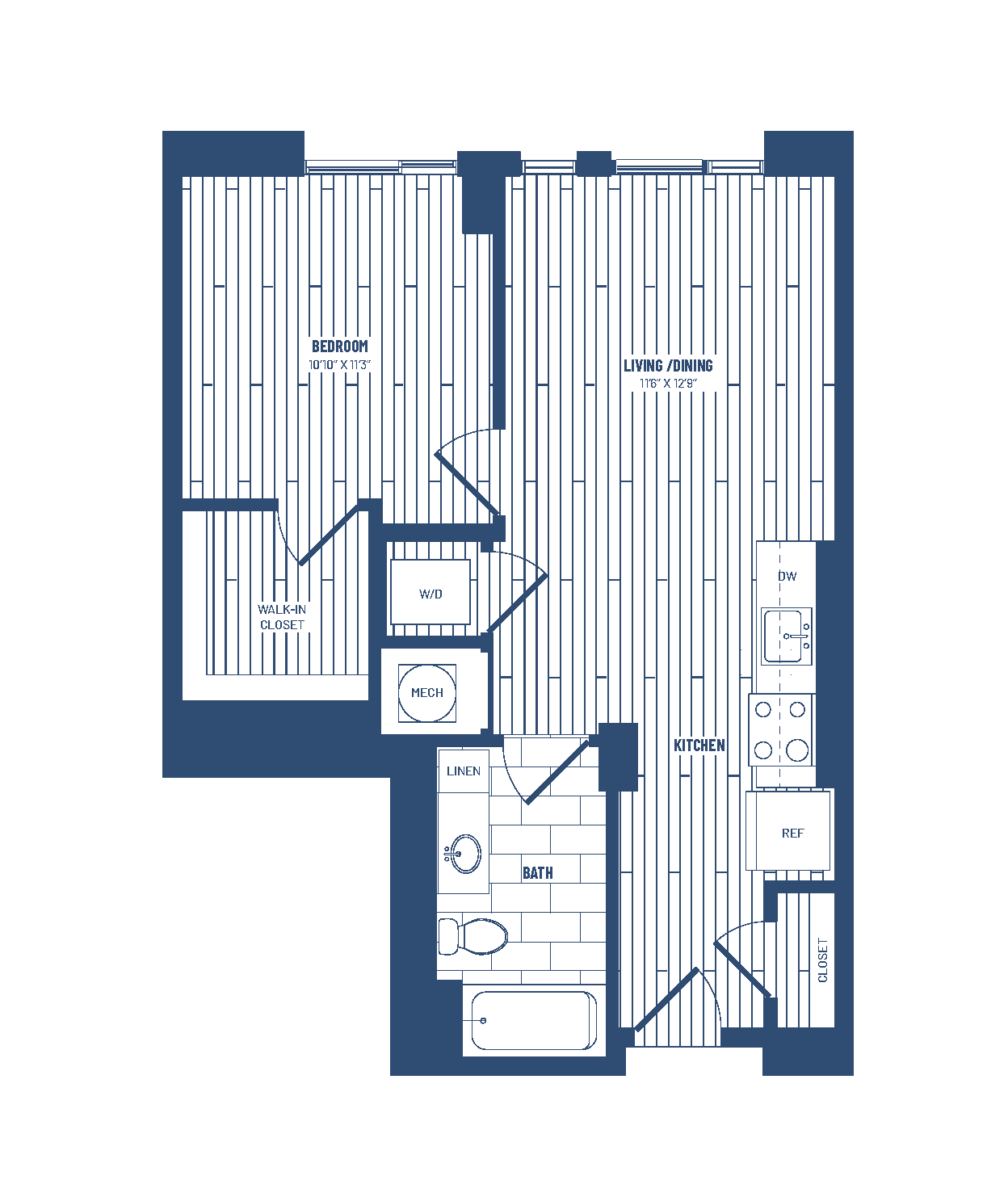 1 Bed/1 Bath-H1D floor plan