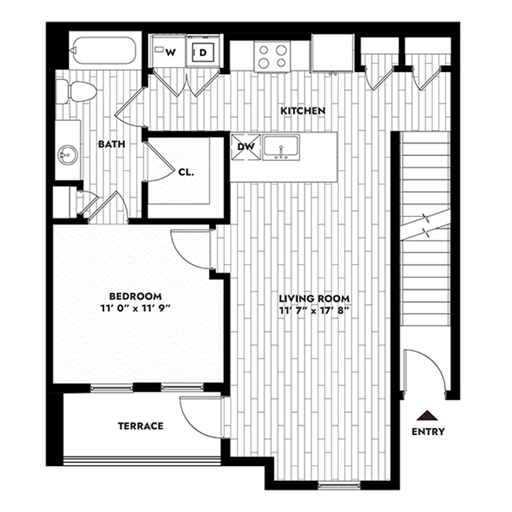 1B floor plan