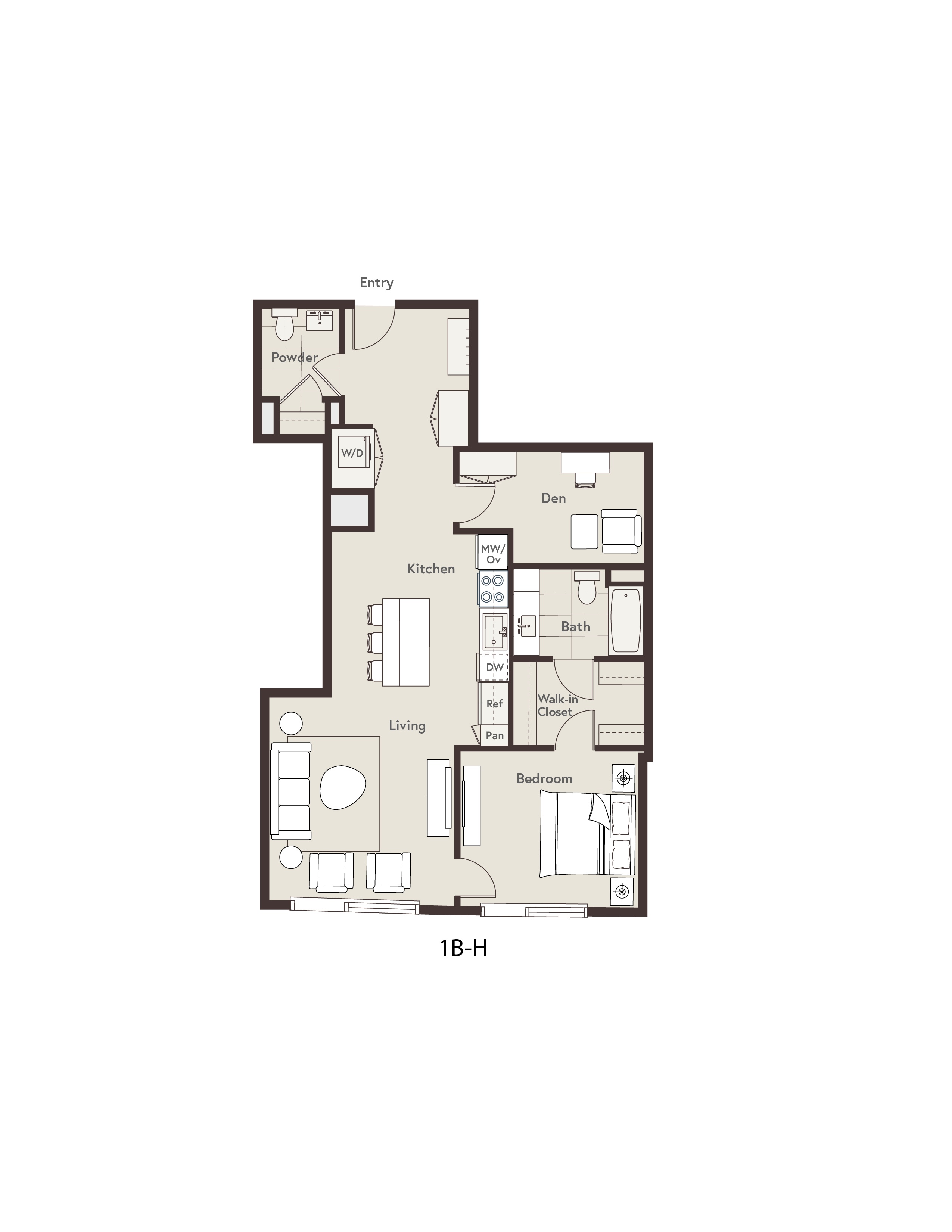 1B-H floor plan