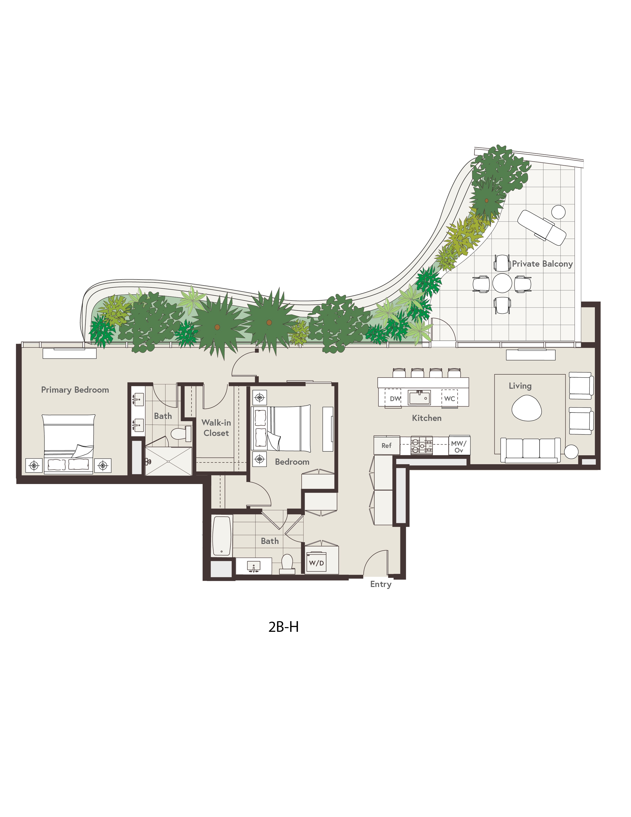 2B-H floor plan