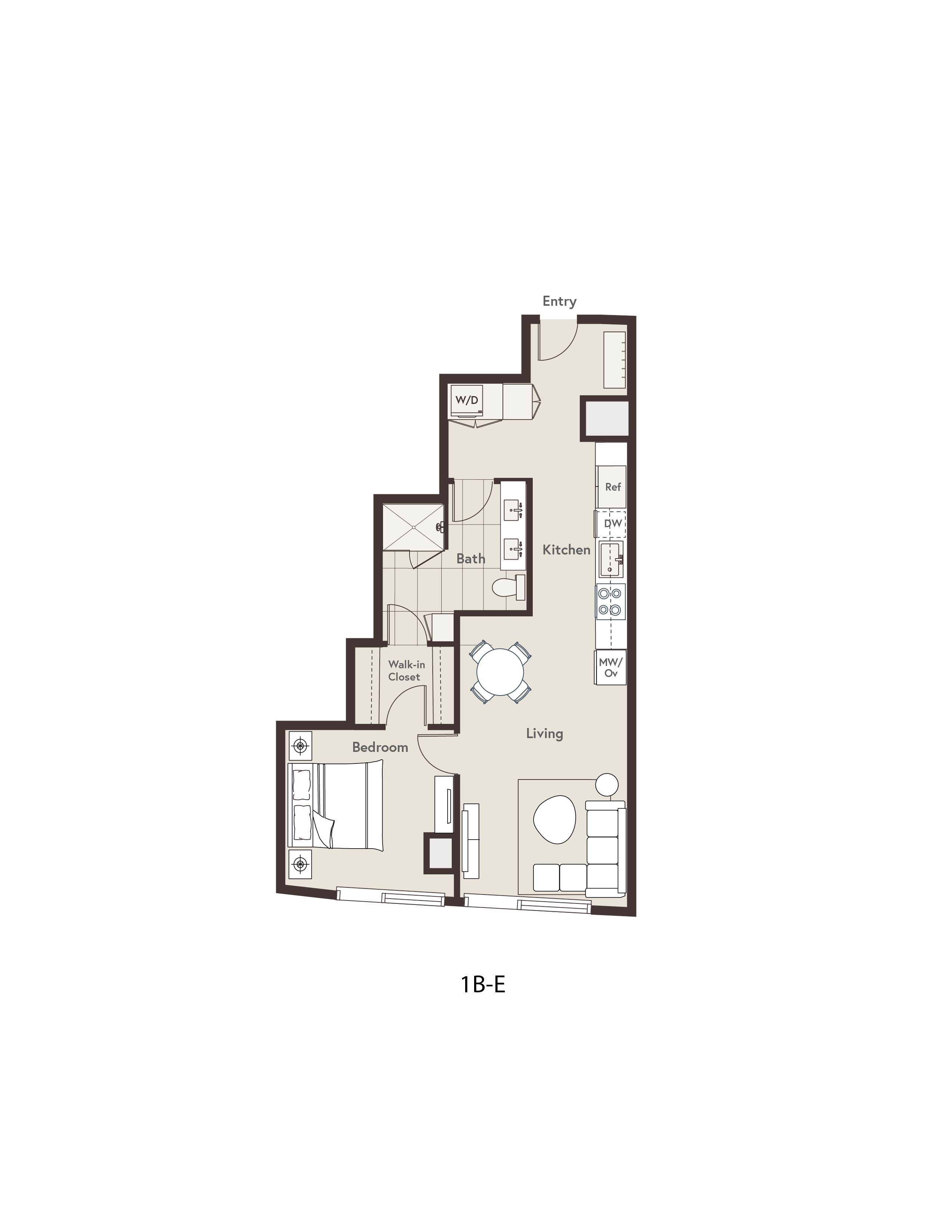 1B-E floor plan