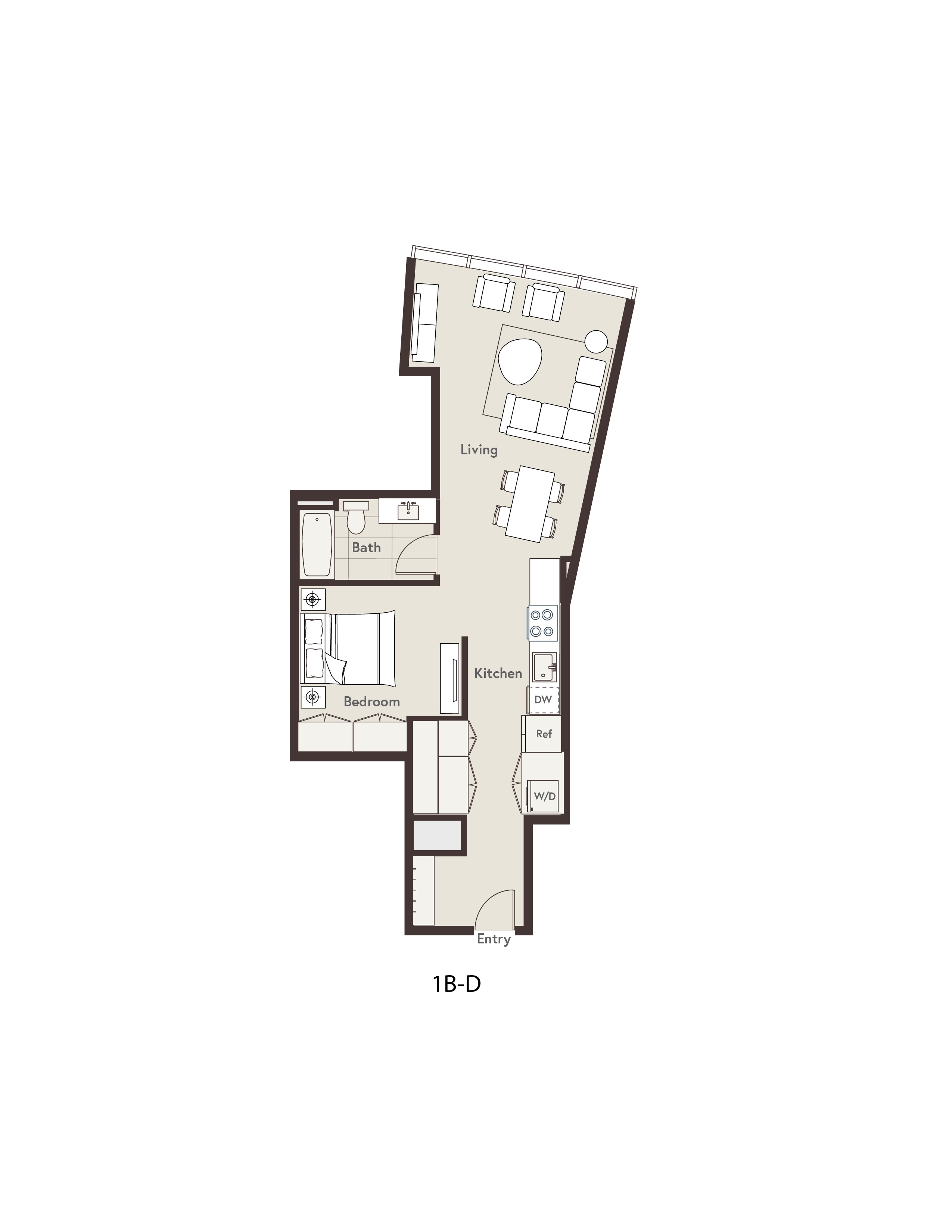1B-D floor plan