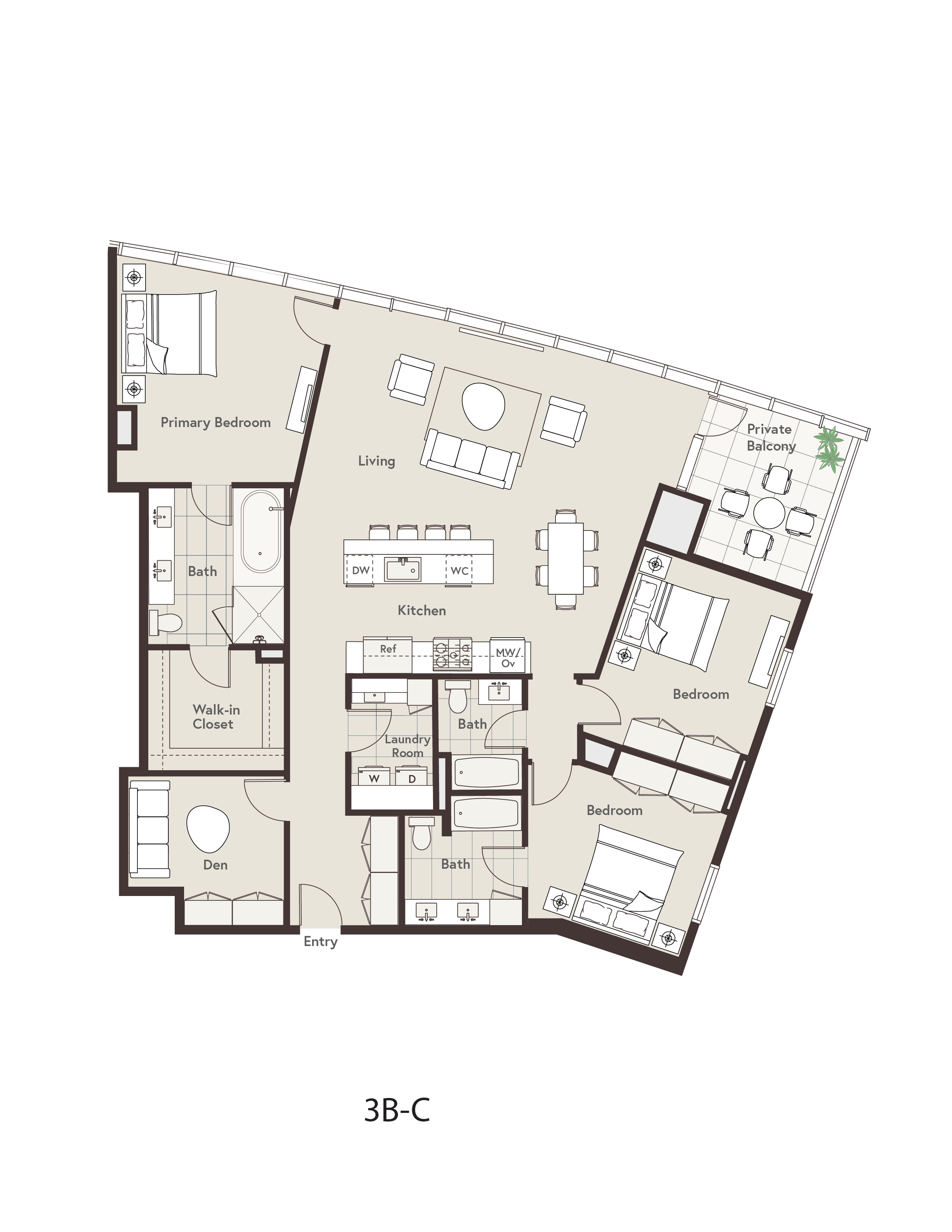 3B-C floor plan
