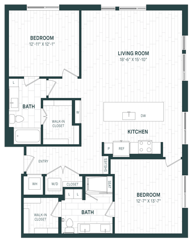 2 Bed/2 Bath-C05 floor plan