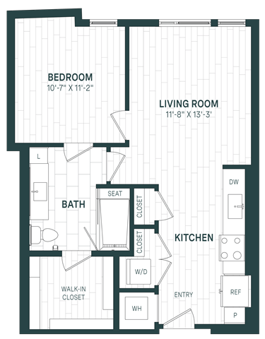 1 Bed/1 Bath-A10S floor plan