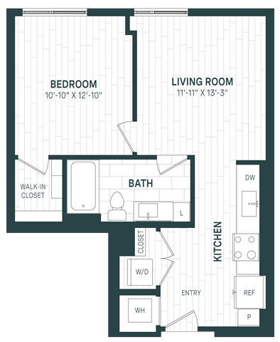 1 Bed/1 Bath-A07 floor plan