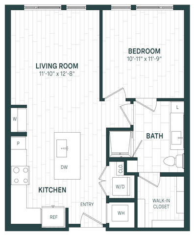 1 Bed/1 Bath-A10L floor plan