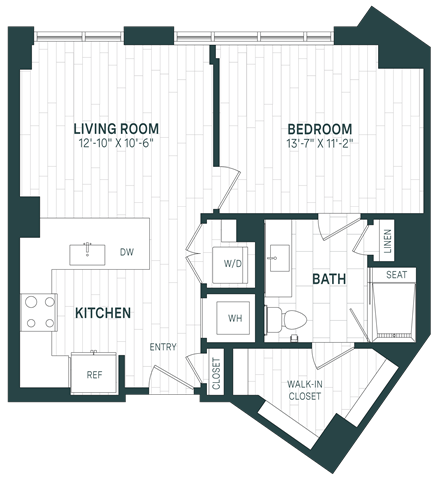 1 Bed/1 Bath-A17-P floor plan
