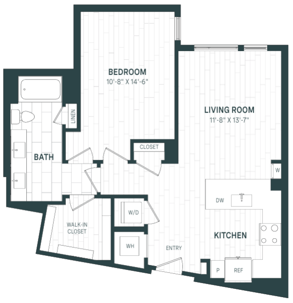 1 Bed/1 Bath-A09-P floor plan