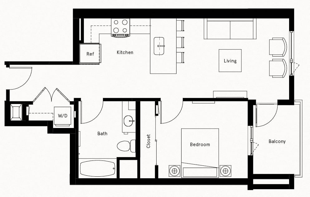 1 Bed/1 Bath-B3 floor plan