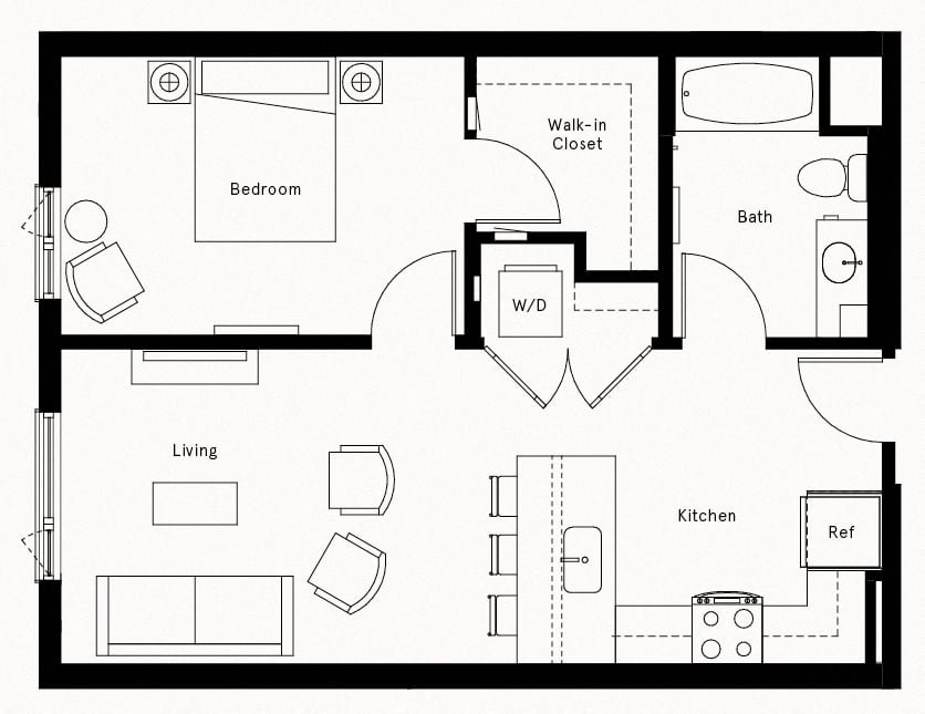 1 Bed/1 Bath-A16 floor plan