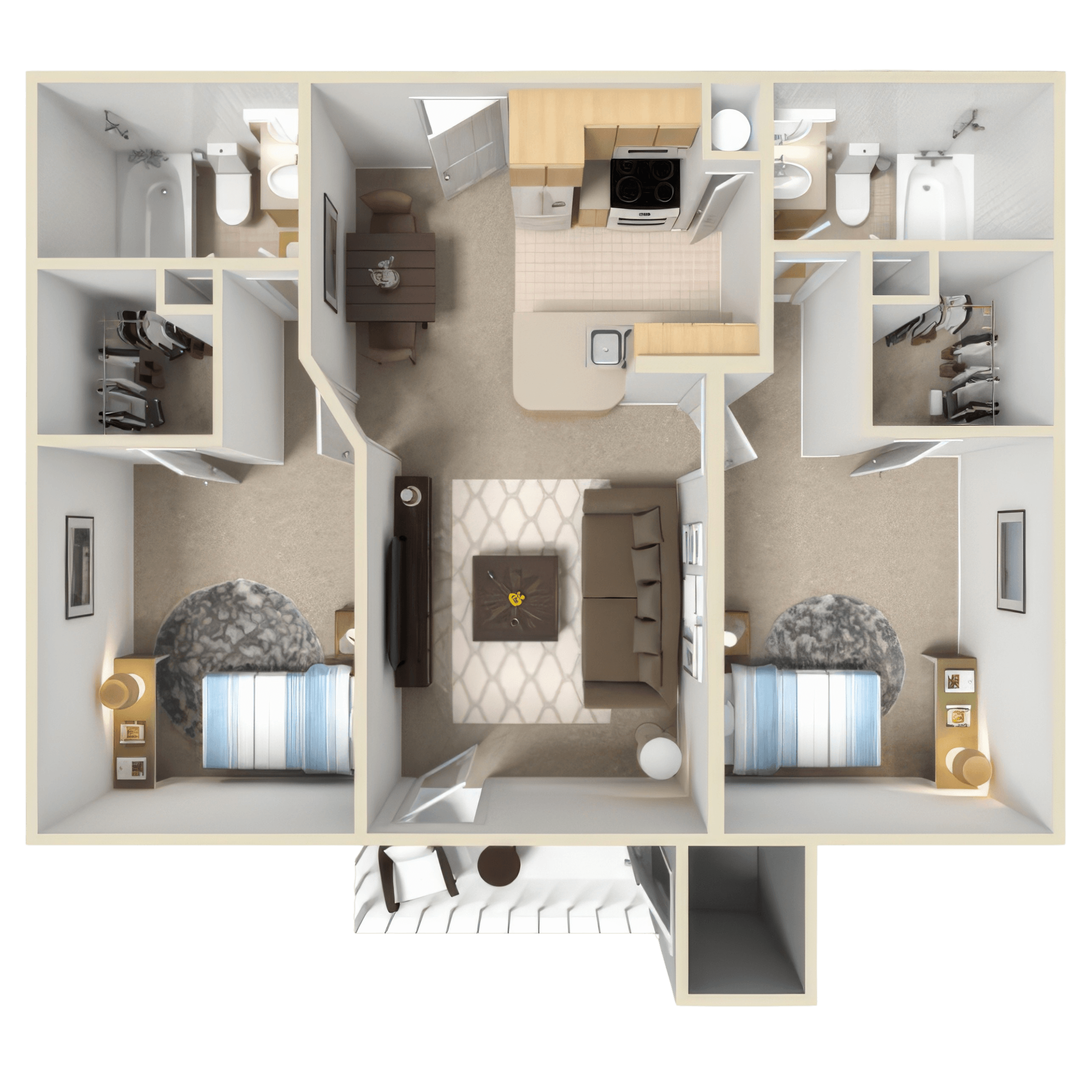Two Bedroom Two Bath floor plan