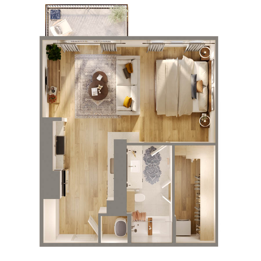 E1 Studio floor plan