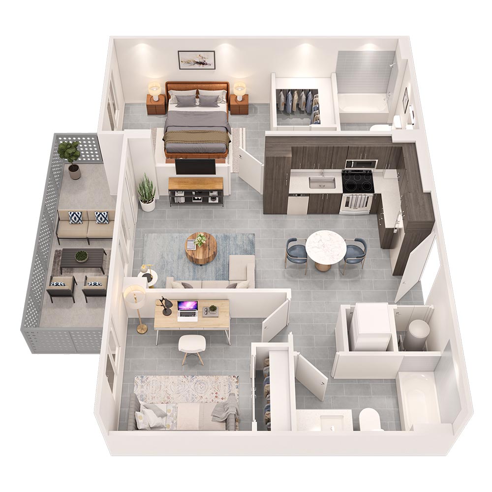 2 x 2 - Bayview floor plan