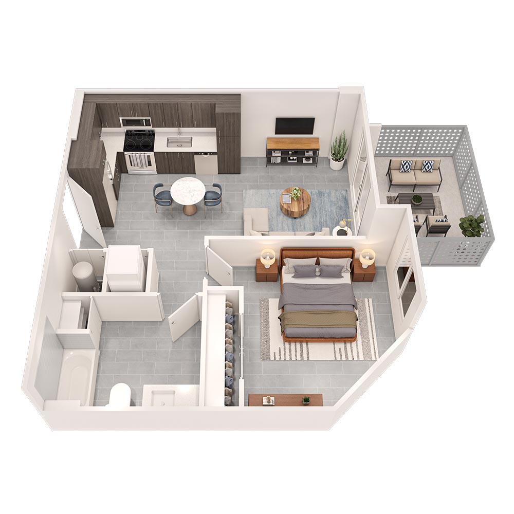 1 x 1 - Gulfshore floor plan