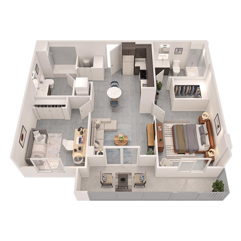 2 x 2 - Doral floor plan